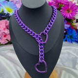 Chain-Based Day Collar/Choker Chain Color Upcharge Pink/Purple