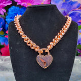 Classic - Heart Lock Chain Choker/Necklace - All Metal Types