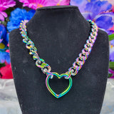 Classic - Heart Ring Chain Choker/Necklace - All Metal Types