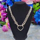 Classic - Heart Ring Chain Choker/Necklace - All Metal Types