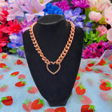 Classic - Heart Ring Chain Choker/Necklace - All Metal Types