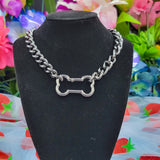 Classic - Bone Ring Chain Choker/Necklace - All Metal Types
