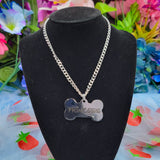 Engraved Bone Tag Necklace