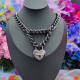 Heart Lock Chain Martingale - All Metal Types