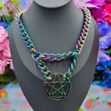 Pentacle Ring Chain Martingale - All Metal Types