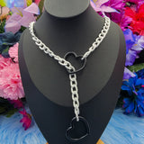 Heart Ring x Matte White Chain Slip Chain - Fully Customizable