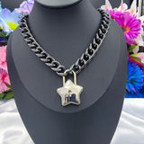 Classic - Star Lock Chain Choker/Necklace - All Metal Types