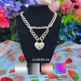 Heart Lock Chain Martingale - All Metal Types
