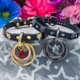 Gunmetal & Gold on real leather