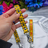 Caution Wristlet Keychain