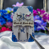 🦴 Silver Bone 🩶 Un-Conversational Heart Earrings