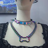 Classic - Bone Ring Chain Choker/Necklace - All Metal Types