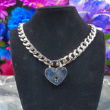 Classic - Heart Lock Chain Choker/Necklace - All Metal Types