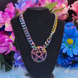 Classic - Pentacle Chain Choker - All Metal Types