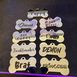 Stainless Steel XL Puppy Bone Tags (Premade)