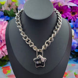 Classic - Star Lock Chain Choker/Necklace - All Metal Types