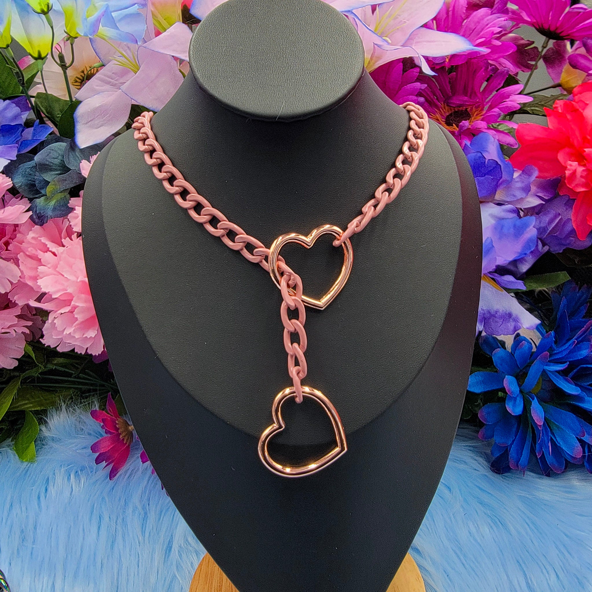 Collar popular - Pink and black chain collar - Free US Shipping