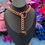 Customizable Heart Ring Slip Chain Collar/Choker - All Metal Types