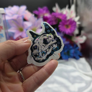 Feline Skull Sticker