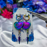 🌈 Rainbow Metal 🌈 Un-Conversational Heart Earrings