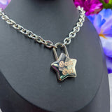 Engraved Star Lock Necklace