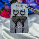 🖤 Stealth 🖤 Un-Conversational Heart Earrings