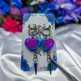 🌈 Rainbow Metal 🌈 Un-Conversational Heart Earrings