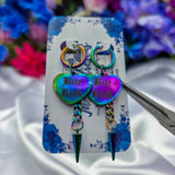 🌈 Rainbow Metal 🌈 Un-Conversational Heart Earrings