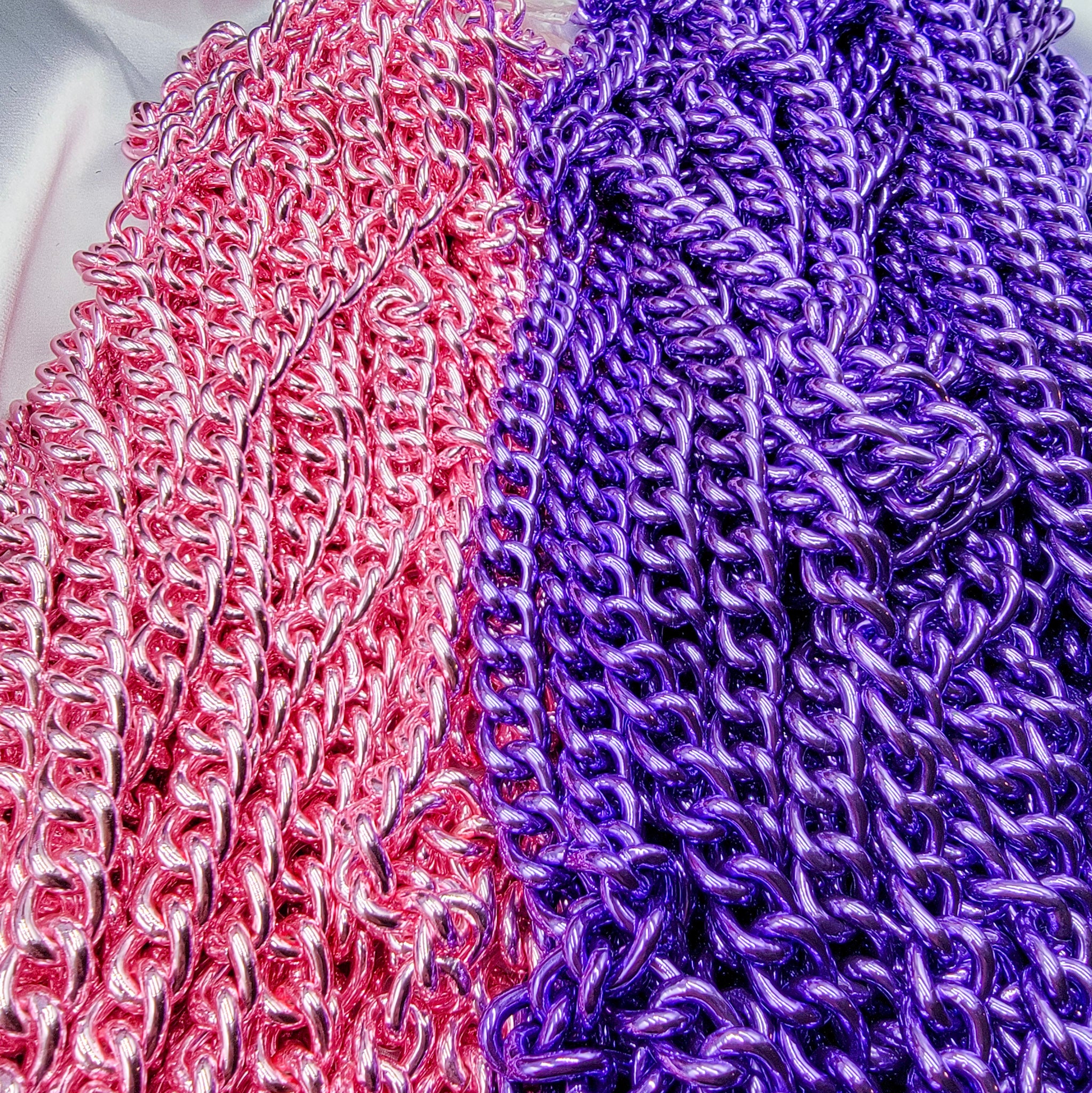 Chain-Based Day Collar/Choker Chain Color Upcharge Pink/Purple 