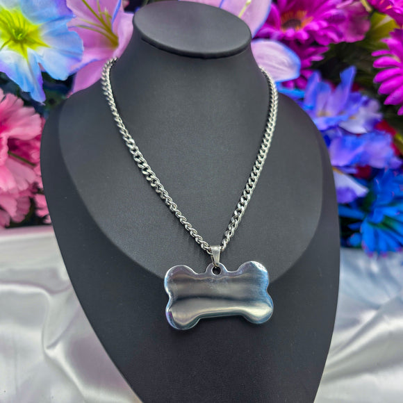Engraved Bone Tag Necklace