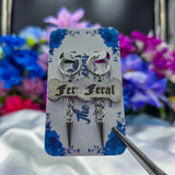🦴 Silver Bone 🩶 Un-Conversational Heart Earrings