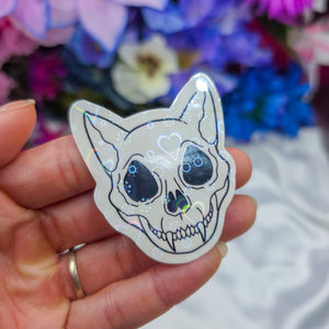 Hollow Feline Skull Sticker