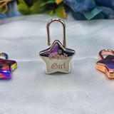 Engraved Star Lock Necklace