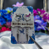 🦴 Silver Bone 🩶 Un-Conversational Heart Earrings