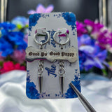 🦴 Silver Bone 🩶 Un-Conversational Heart Earrings