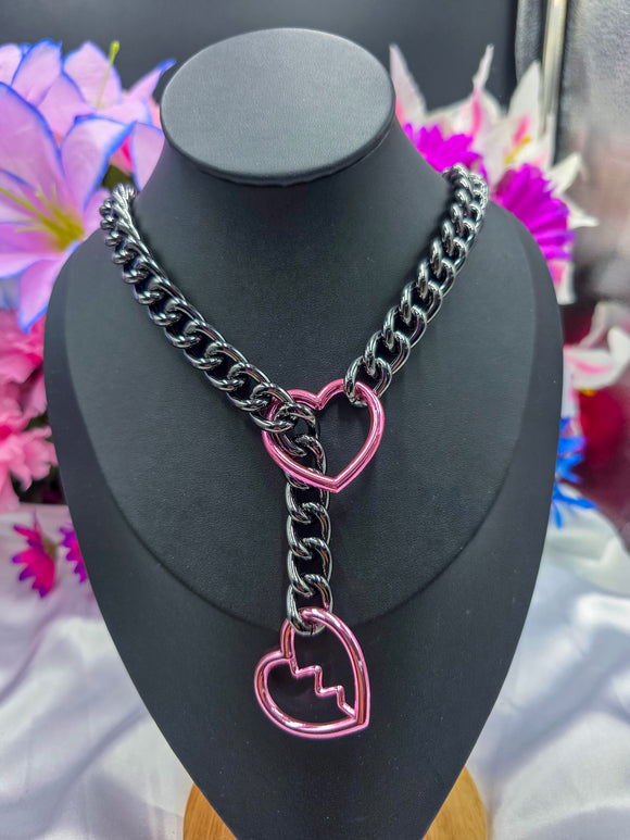 Fractured Love Heart Ring Slip Chain - Fully Customizable
