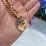 Engraved Circle Tag Necklace