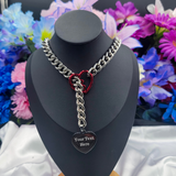 Customizable Fractured Love Slip Chain Collar/Choker - All Metal Types