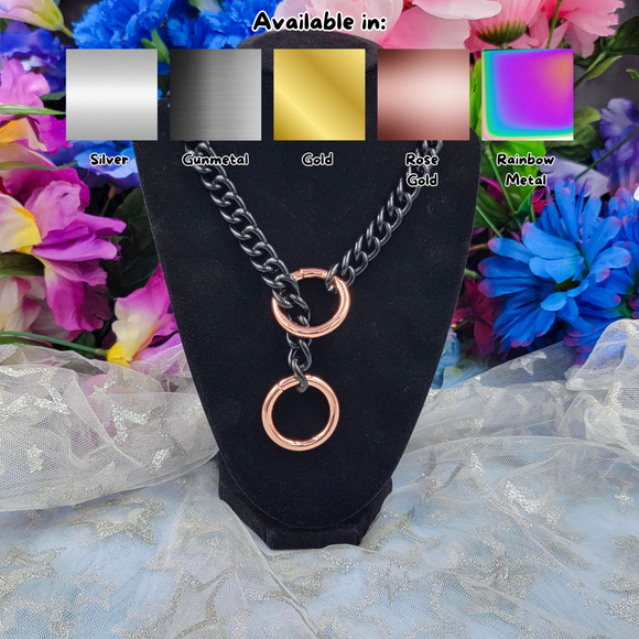 O-Ring Slip Chain Collar/Choker - Matte Black x All Metal Types