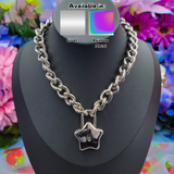 Classic - Star Lock Chain Choker/Necklace - All Metal Types